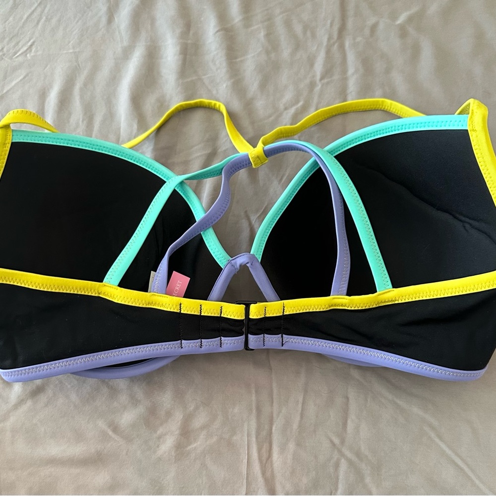 NWOT Victoria’s Secret The Fabulous strappy push-up swimsuit bikini top 36DD - Picture 2 of 5